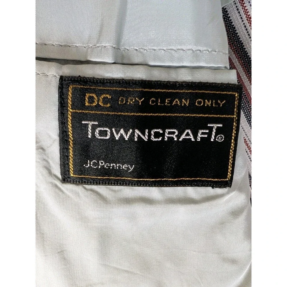 Vintage 1970s Towncraft JC Penny's Blazer 40R Striped Button Sport Coat